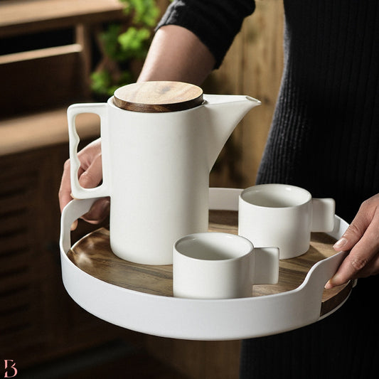 北歐陶瓷咖啡杯壺組合 （B-034)